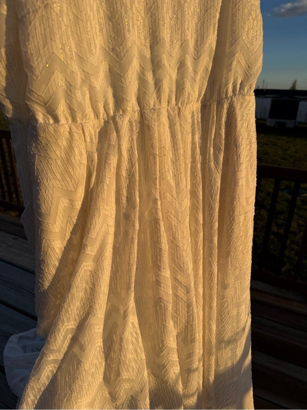 Torrid White Textured gold Dress plus size 2